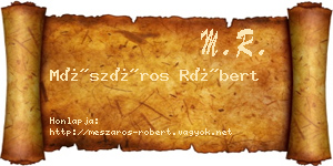 Mészáros Róbert névjegykártya